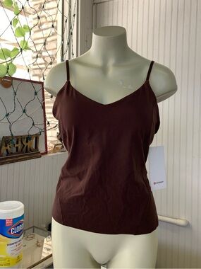 New Lululemon athletica Deep Brown align waist length cami